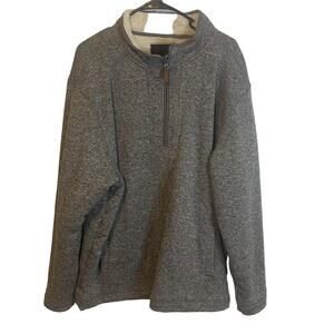 Victory Sportswear Men's Size XL Grey Half Zip Sherpa Lined Pullover Sweater